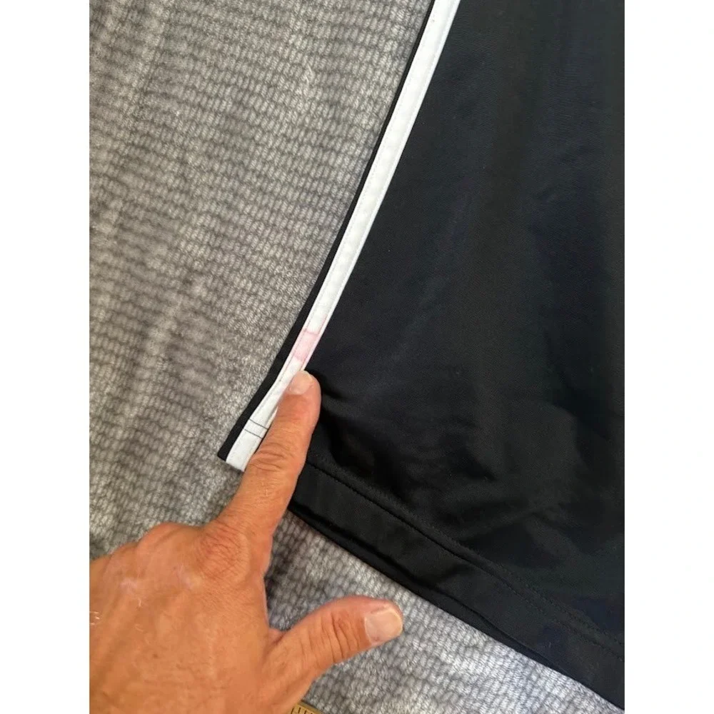 Adidas Mens 2XL Black 3 Stripe Track Pants Athletic Activewear RN 88387 36X30